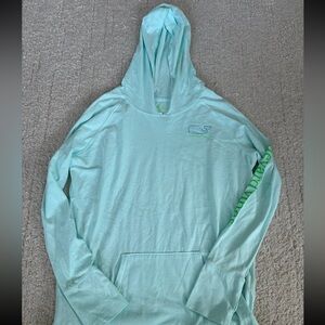 Vineyard Vines Light Mint Tee with Neon Green Logo